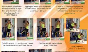 01 allenamento gambe addominali glutei bende elastiche