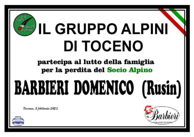 ALPINI GRUPPO DI TOCENO Barbieri Domenico