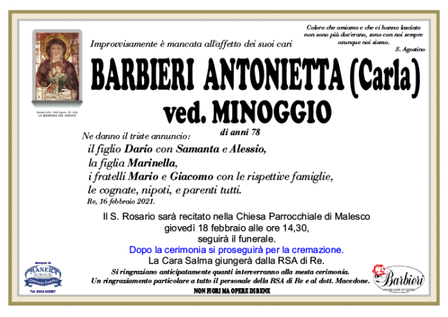 ANNUNCIO BARBIERI Antonietta