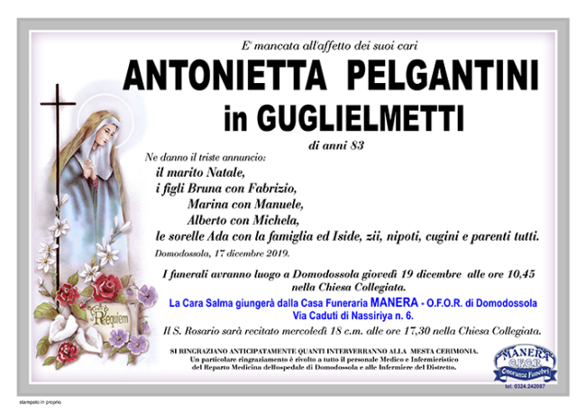 ANNUNCIO Antonietta Pelgantini