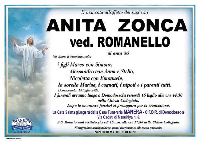 Anita Zonca ved. Romanello