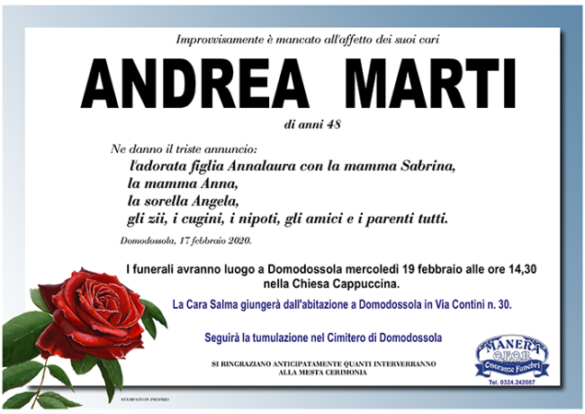 Annuncio Marti Andrea