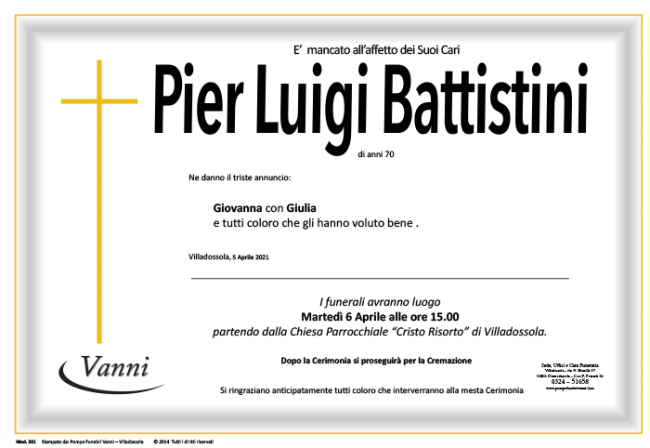 Annuncio mod. 301 Battistini