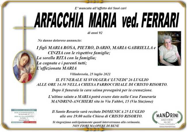 Arfacchia Maria ved. Ferrari