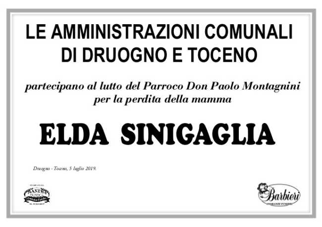 COMUNE DI DRUOGNO Sinigaglia