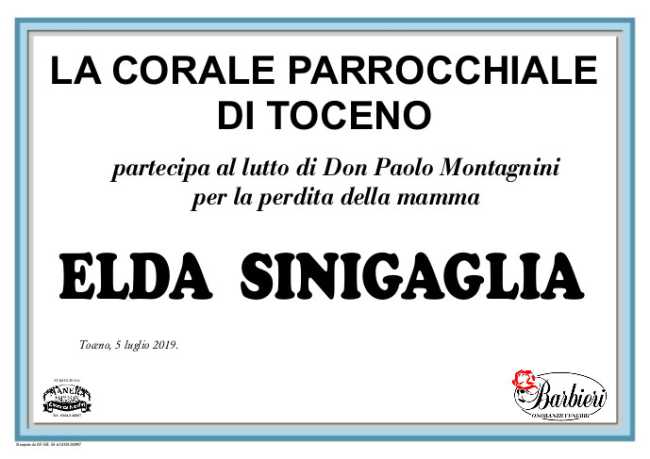 CORALE PARROCCHIALE DI TOCENO Sinigaglia