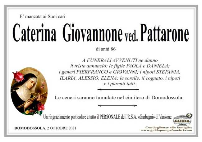 Caterina Giovannone ved. Pattarone