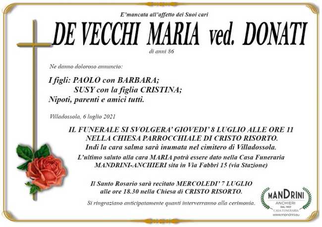 DE VECCHI MARIA ved. DONATI