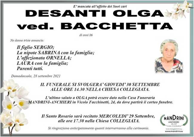 Desanti Olga ved. Bacchetta