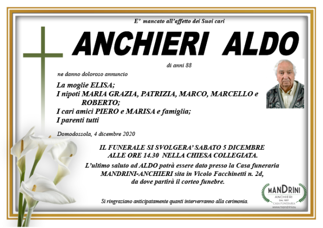 FUNEBRE ANCHIERI VITTORIO ALDO