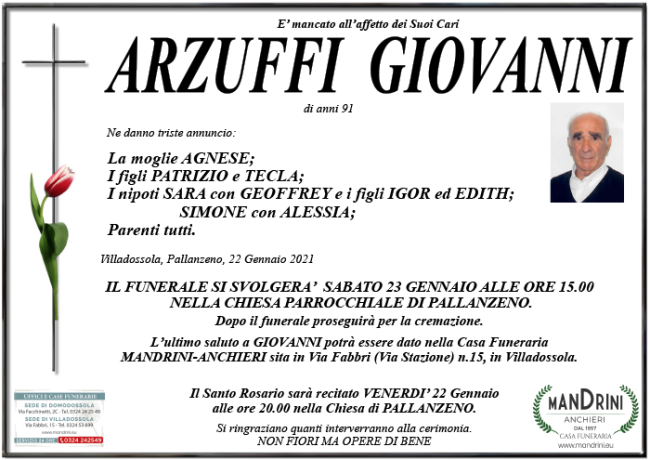 FUNEBRE ARZUFFI GIOVANNI