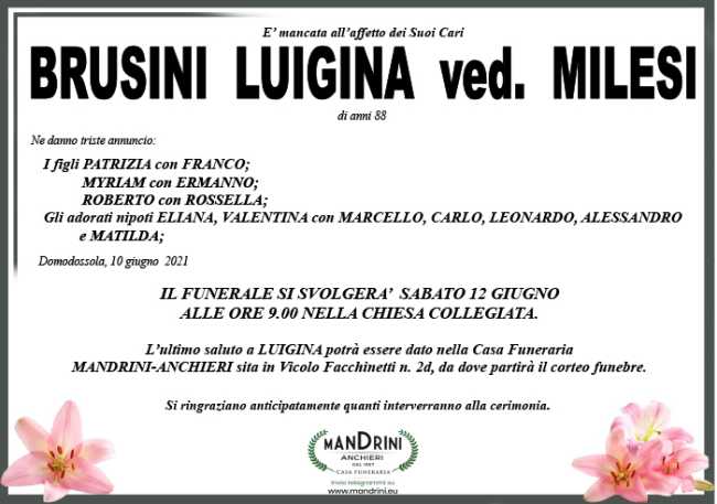 FUNEBRE BRUSINI LUIGINA
