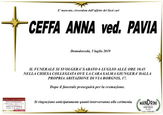 FUNEBRE CEFFA ANNA