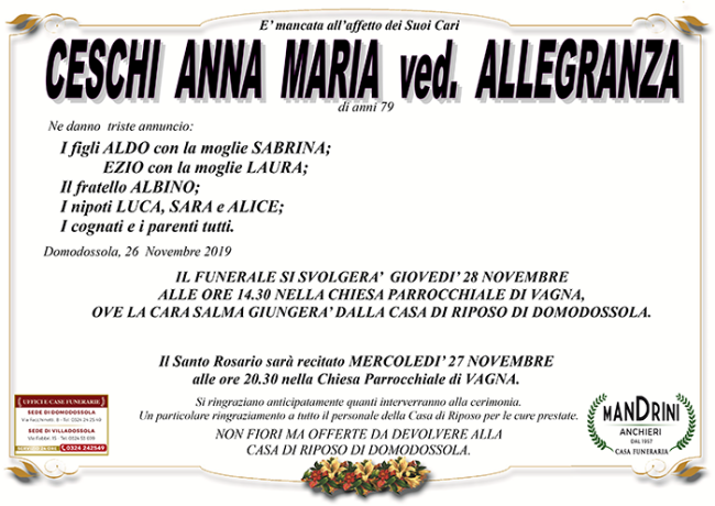 FUNEBRE CESCHI ANNA MARIA