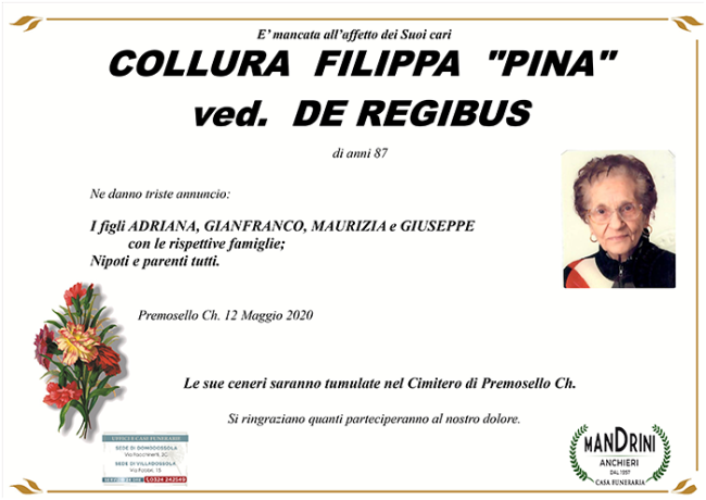 FUNEBRE COLLURA FILIPPA