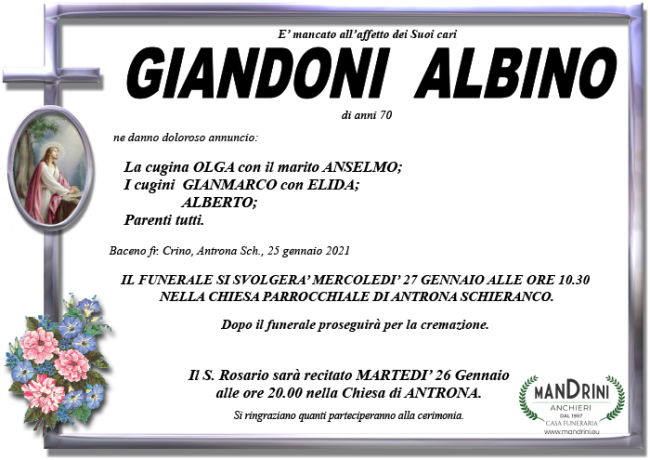 FUNEBRE GIANDONI ALBINO