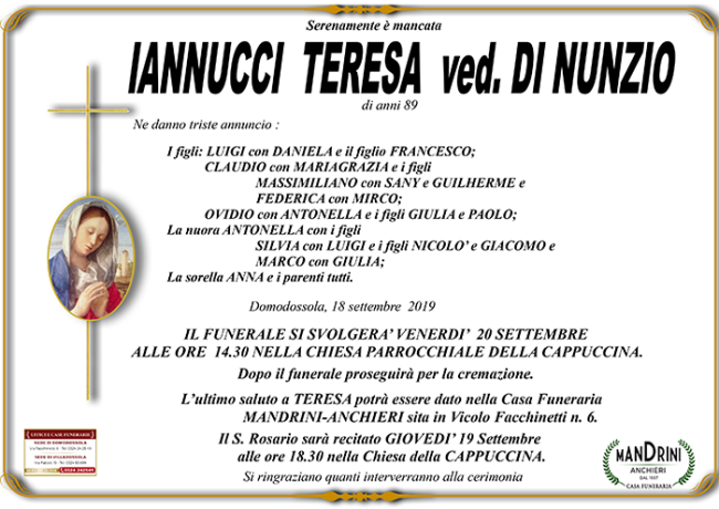 FUNEBRE IANNUCCI TERESA
