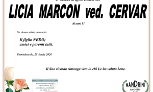 FUNEBRE LICIA MARCON VED. CERVAR