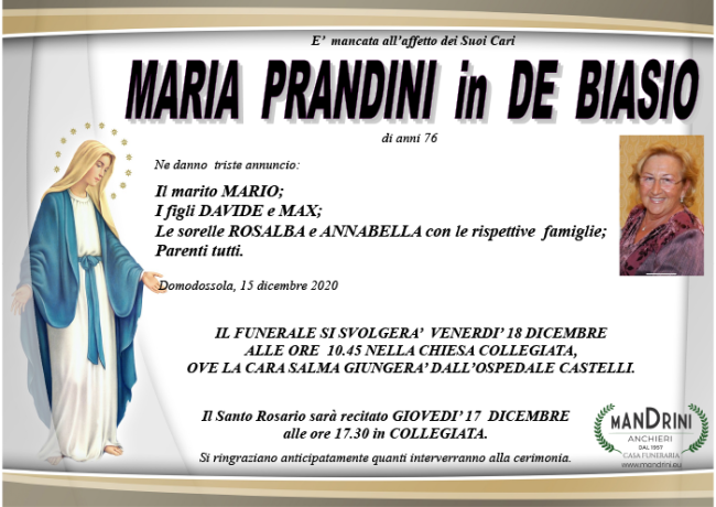 FUNEBRE MARIA PRANDINI