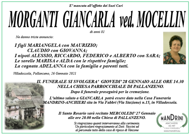 FUNEBRE MORGANTI GIANCARLA