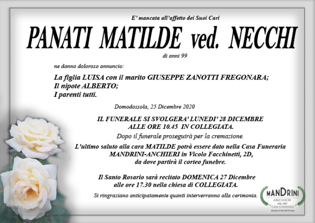 FUNEBRE PANATI MATILDE