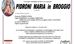 FUNEBRE PIDRONI MARIA
