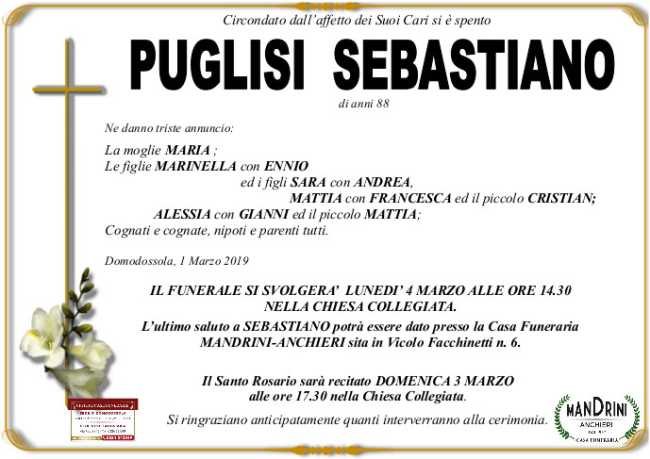 FUNEBRE PUGLISI SEBASTIANO