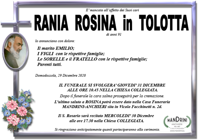 FUNEBRE RANIA ROSINA