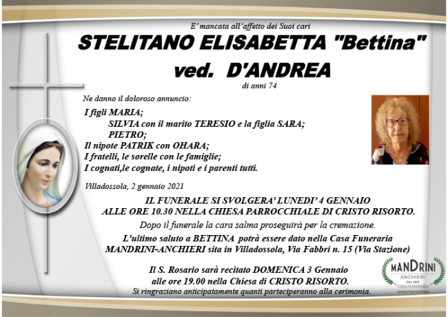 FUNEBRE STELITANO ELISABETTA