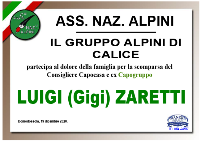 GRUPPO ALPINI CALICE Luigi Zar 1