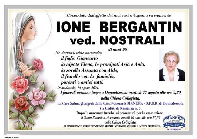Ione Bergantin ved. Nostrali