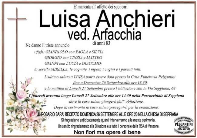 Luisa Anchieri ved. Arfacchia