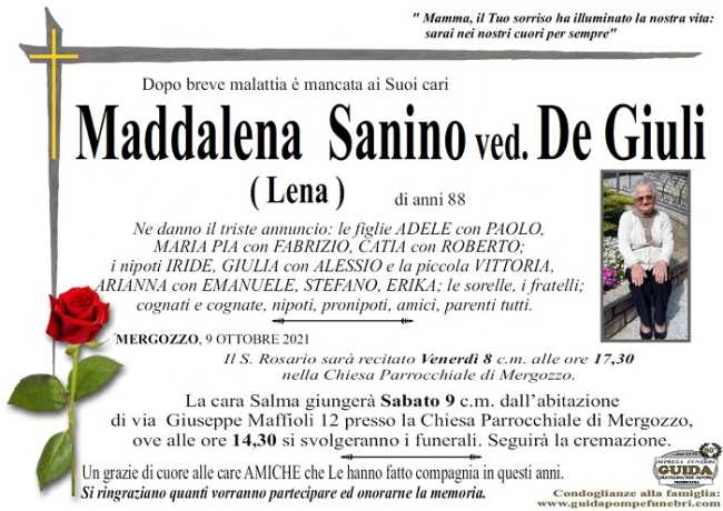 Maddalena Sanino ved. De Giuli Lena