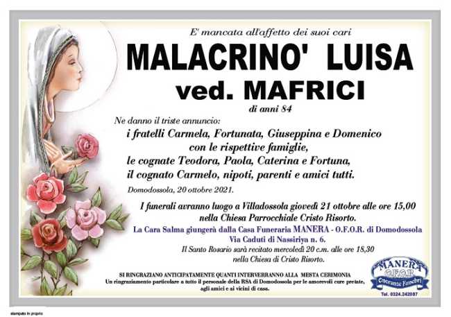 Malacrino Luisa ved. Mafrici