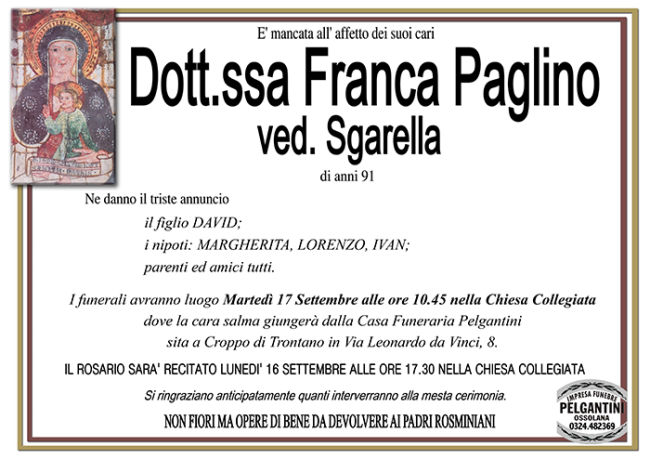 PAGLINO franca ved sgarella