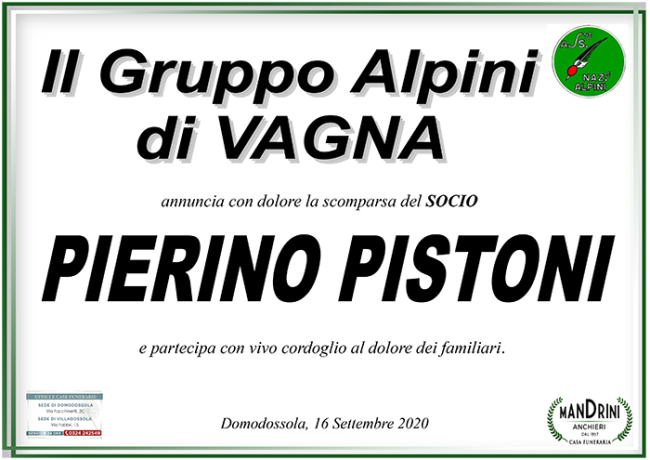 PARTECIPAZIONI ALPINI VAGNA pistoni