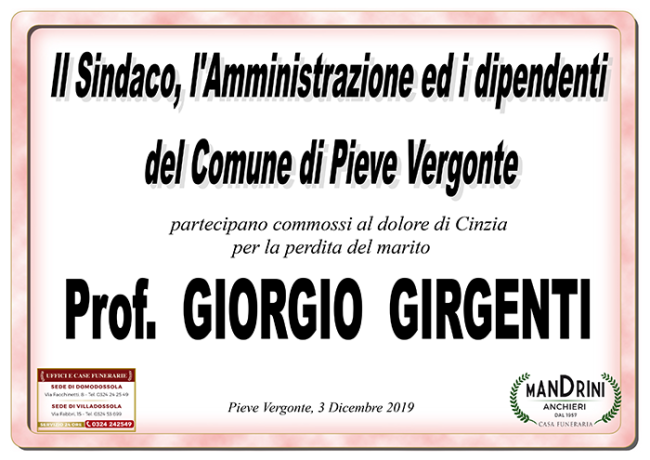 PARTECIPAZIONI COMUNE PIEVE PER GIRGENTI