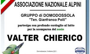 Partecipazione Alpini Domodossola per Valter Chierico