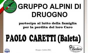 Partecipazione Alpini Druogno per Paolo Caretti Baleta