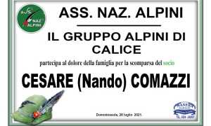Partecipazione Alpini di Calice per Cesare Nando Comazzi