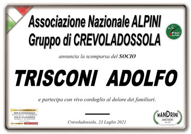 Partecipazione Alpini di Crevoladossola per Trisconi Adolfo