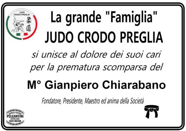 Partecipazione Judo Crodo Preglia per Gianpiero Chiarabano