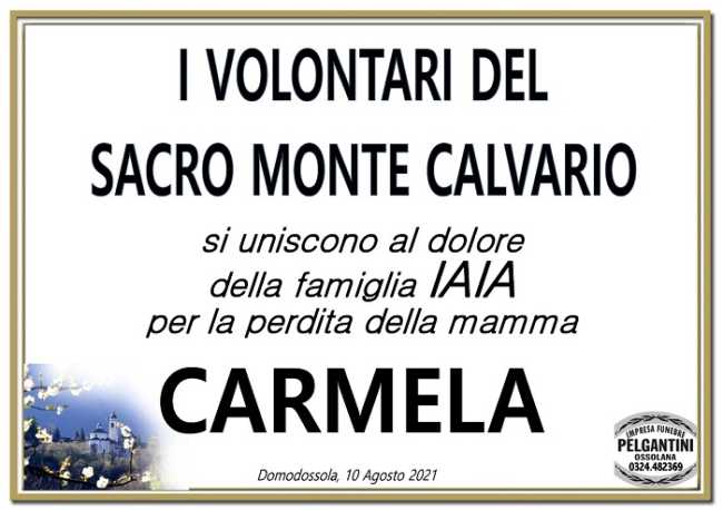 Partecipazione Volontari Sacro Monte Calvario per Carmela Quartulli