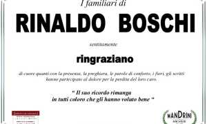 RINGRAZIAMENTI BOSCHI RINALDO