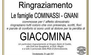 Ringraziamenti per Giamonina Gnani