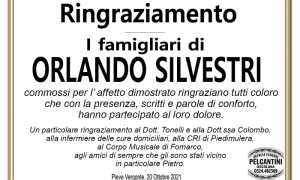 Ringraziamenti per Orlando Silvestri