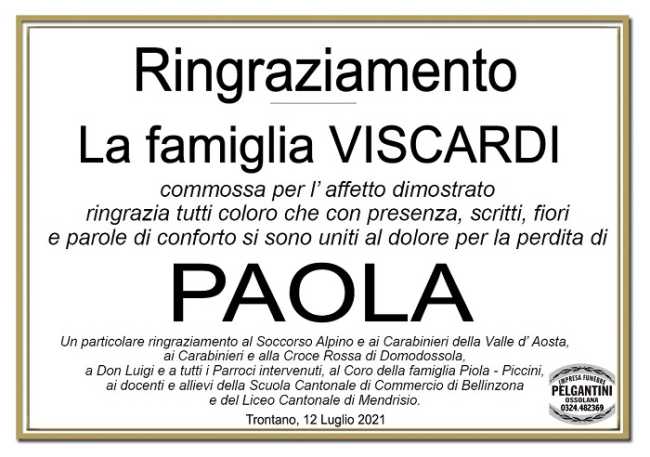 Ringraziamenti per PAOLA VISCARDI2