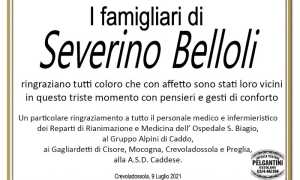 Ringraziamenti per Severino Belloli