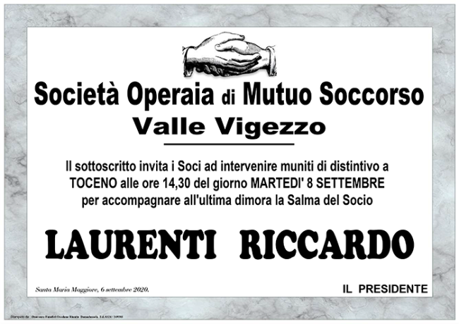 SOCIETA OPERAIA Laurenti rRiccardo