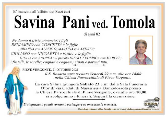 Savina Pani ved. Tomola